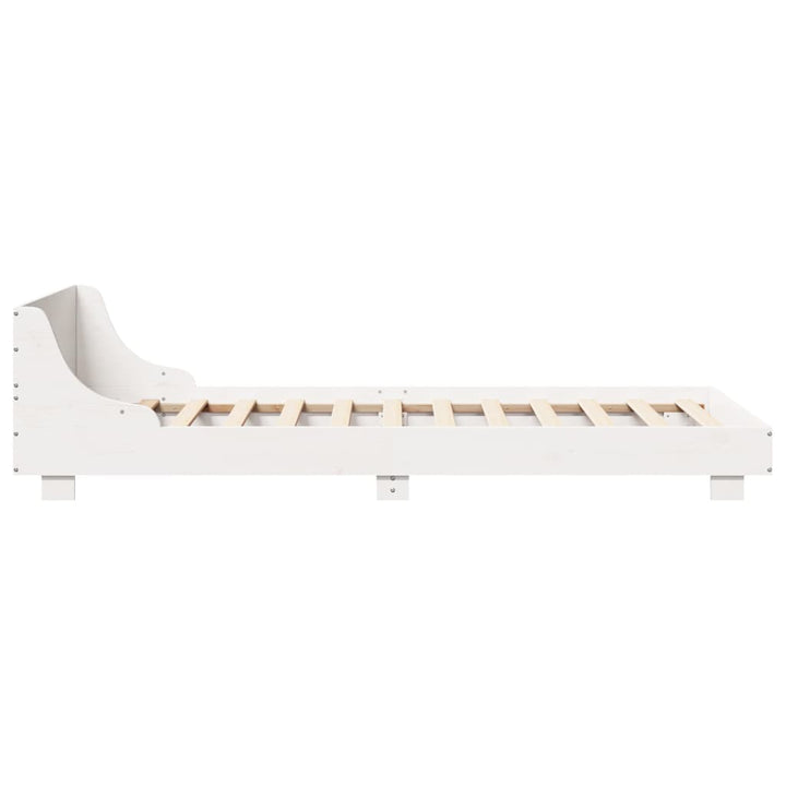 sengeramme uden madras 90x190 cm massivt fyrretræ hvid