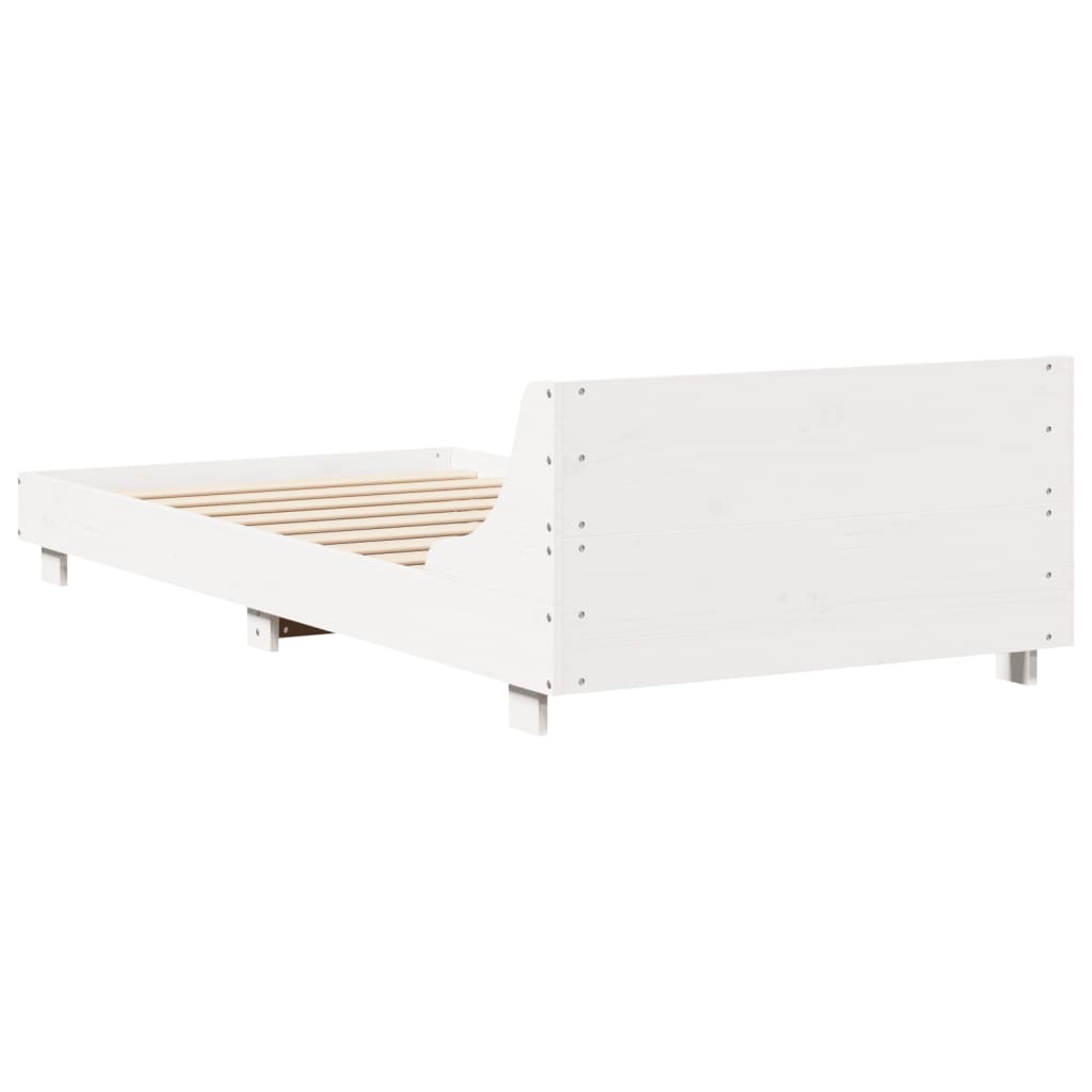 sengeramme uden madras 90x190 cm massivt fyrretræ hvid