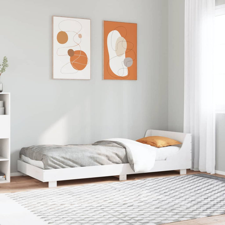 sengeramme uden madras 90x190 cm massivt fyrretræ hvid