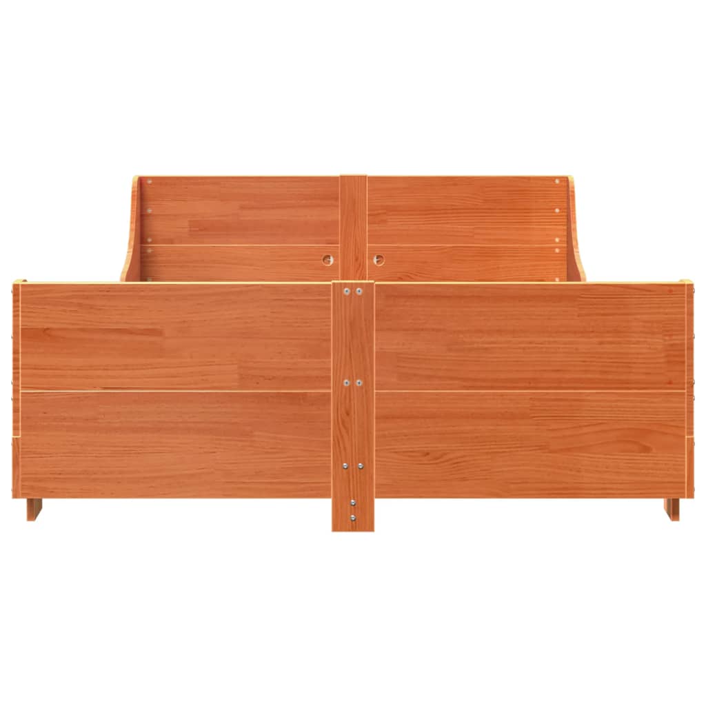 sengeramme uden madras 120x200 cm massivt fyrretræ gyldenbrun