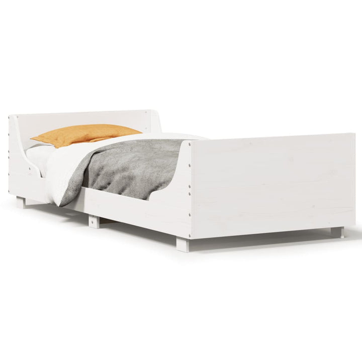 sengeramme uden madras 100x200 cm massivt fyrretræ hvid