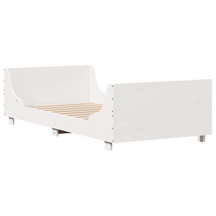 sengeramme uden madras 100x200 cm massivt fyrretræ hvid