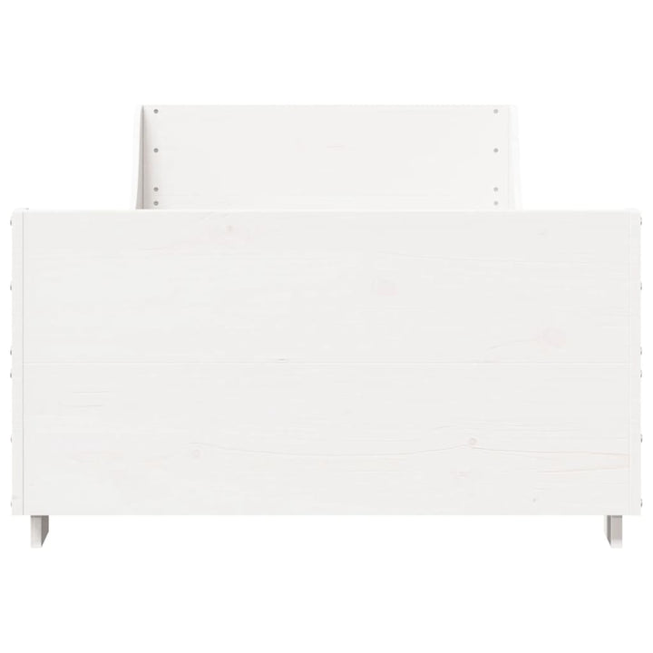 sengeramme uden madras 100x200 cm massivt fyrretræ hvid