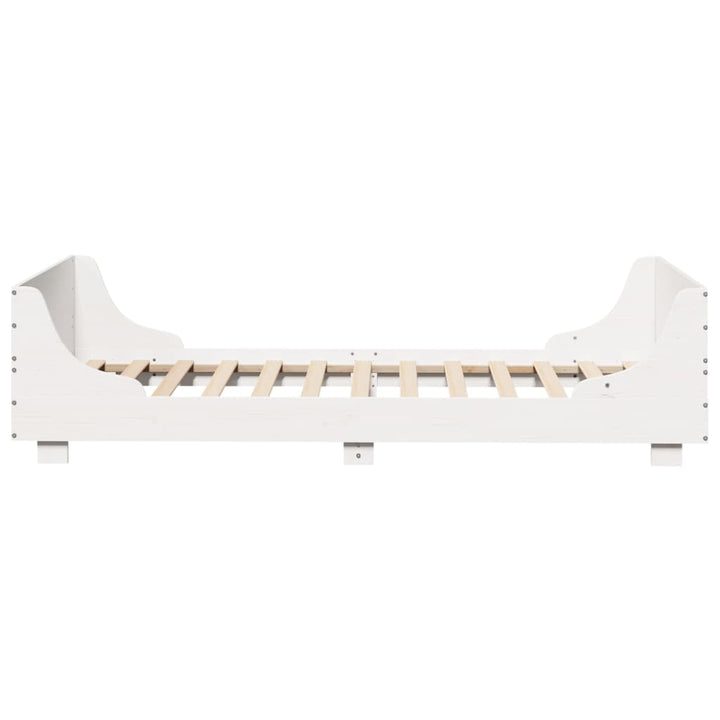 sengeramme uden madras 100x200 cm massivt fyrretræ hvid