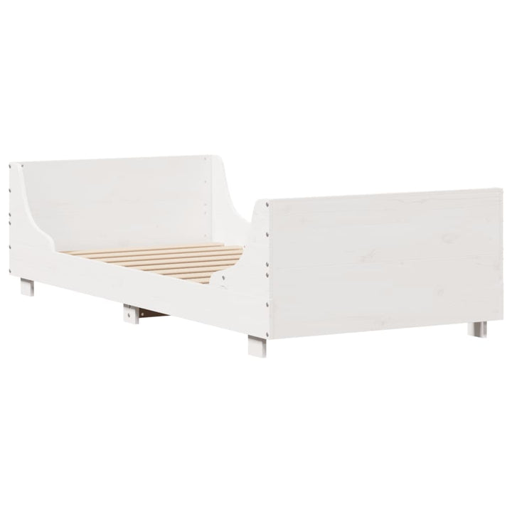 sengeramme uden madras 100x200 cm massivt fyrretræ hvid