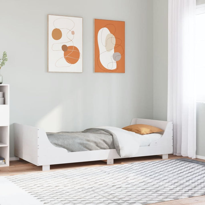 sengeramme uden madras 100x200 cm massivt fyrretræ hvid