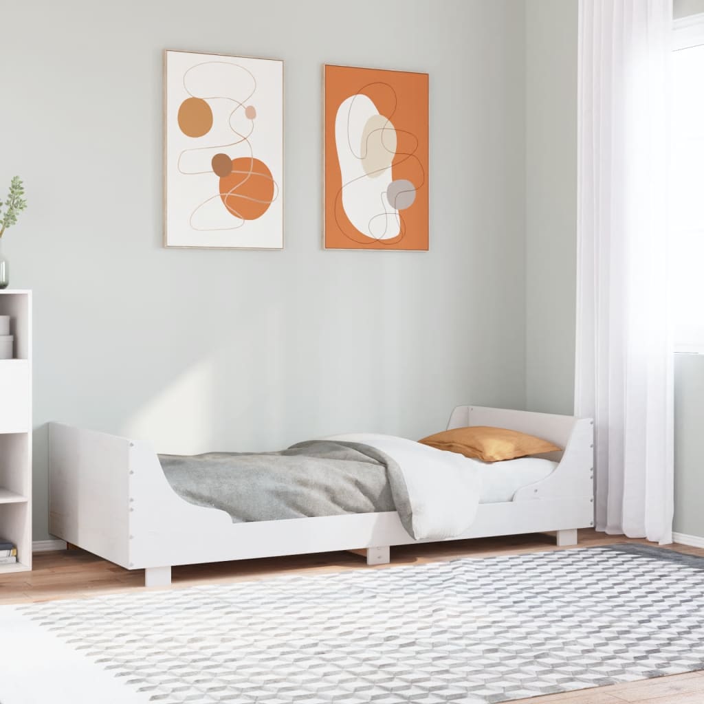 sengeramme uden madras 90x200 cm massivt fyrretræ hvid