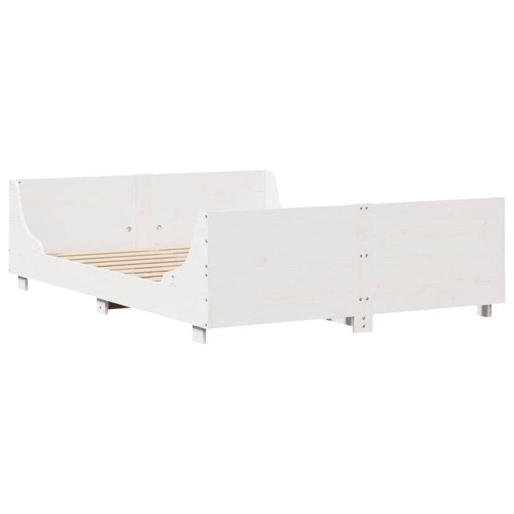 sengeramme uden madras 120x190 cm massivt fyrretræ hvid