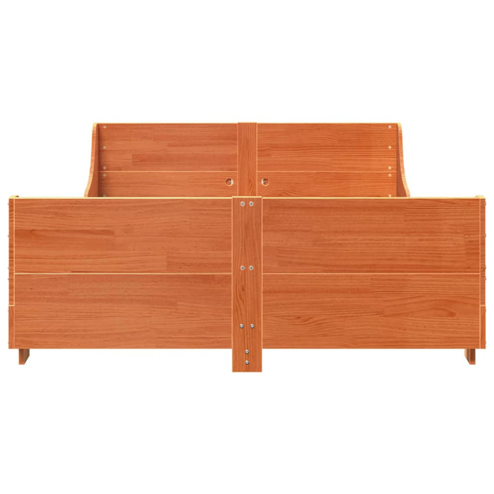 sengeramme uden madras 120x190 cm massivt fyrretræ gyldenbrun
