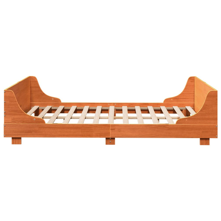 sengeramme uden madras 120x190 cm massivt fyrretræ gyldenbrun