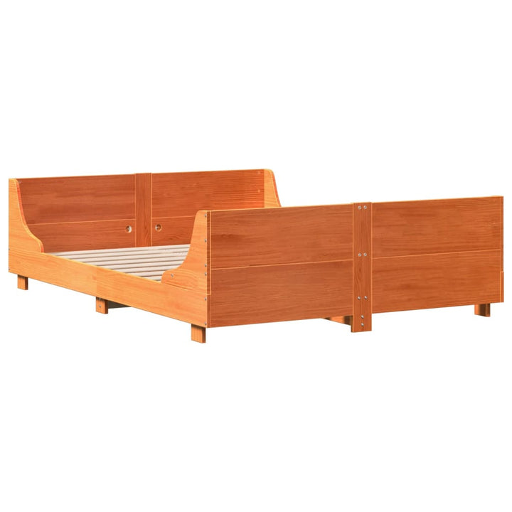 sengeramme uden madras 120x190 cm massivt fyrretræ gyldenbrun