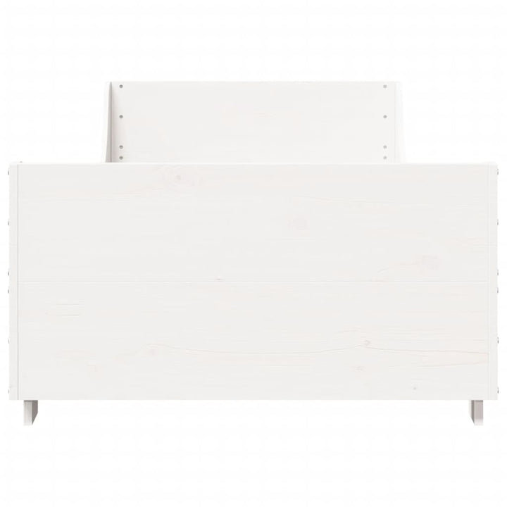 sengeramme uden madras 75x190 cm massivt fyrretræ hvid