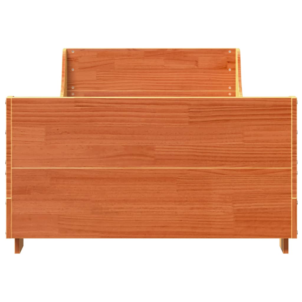 sengeramme uden madras 75x190 cm massivt fyrretræ gyldenbrun