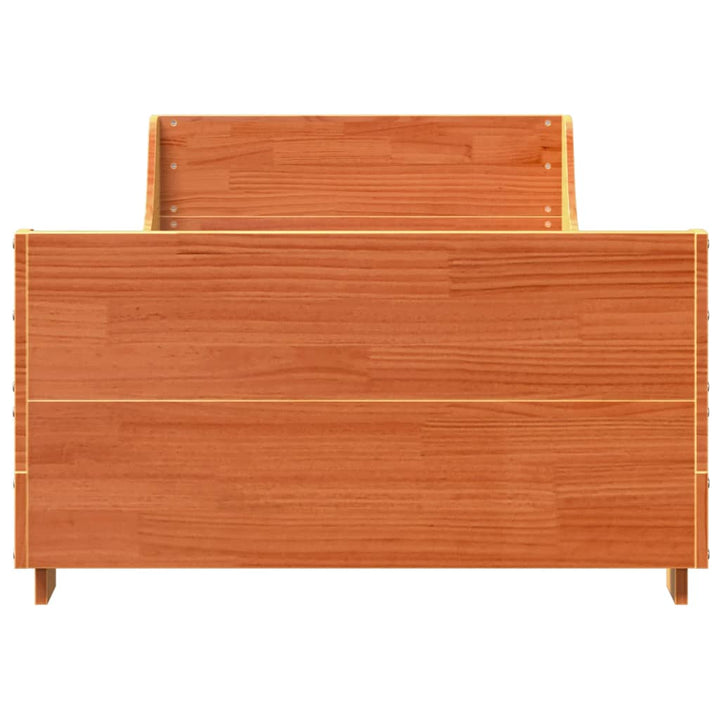sengeramme uden madras 75x190 cm massivt fyrretræ gyldenbrun