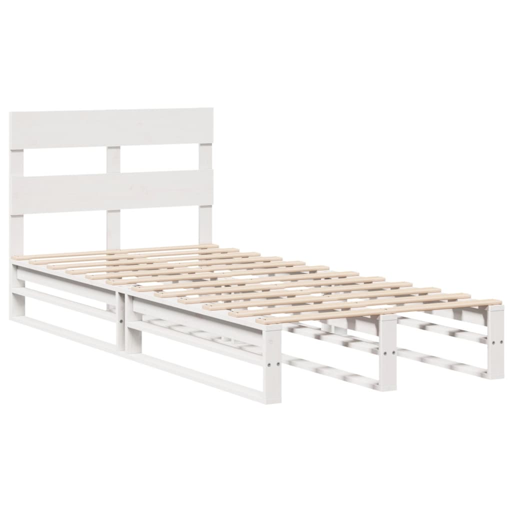 sengeramme uden madras 100x200 cm massivt fyrretræ hvid