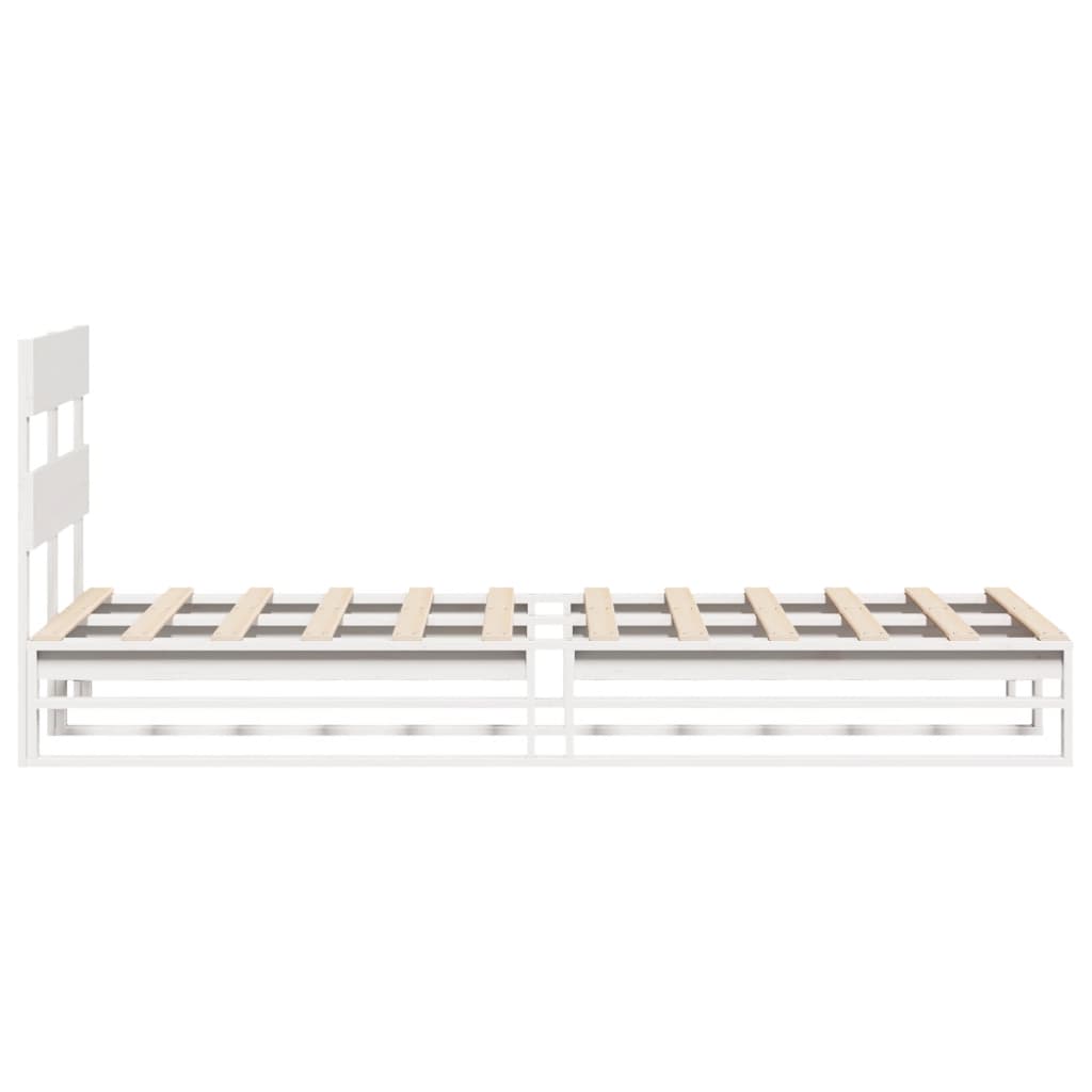 sengeramme uden madras 100x200 cm massivt fyrretræ hvid