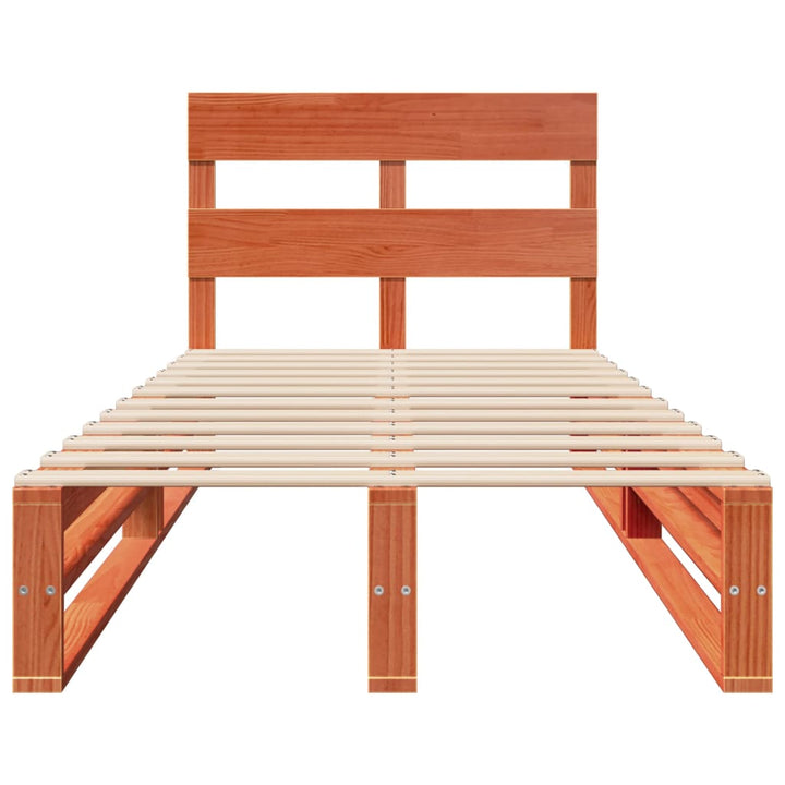 sengeramme uden madras 100x200 cm massivt fyrretræ gyldenbrun