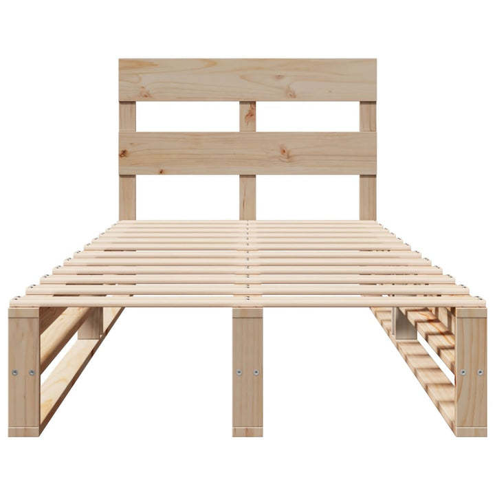 sengeramme uden madras 75x190 cm massivt fyrretræ