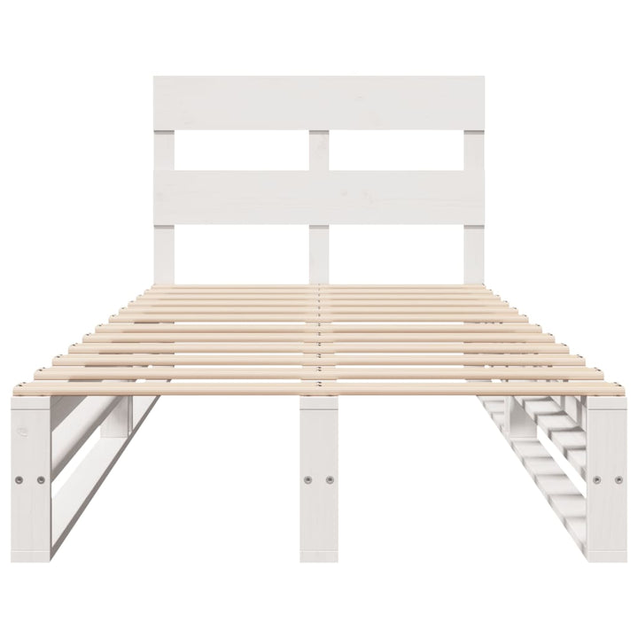 sengeramme uden madras 75x190 cm massivt fyrretræ hvid