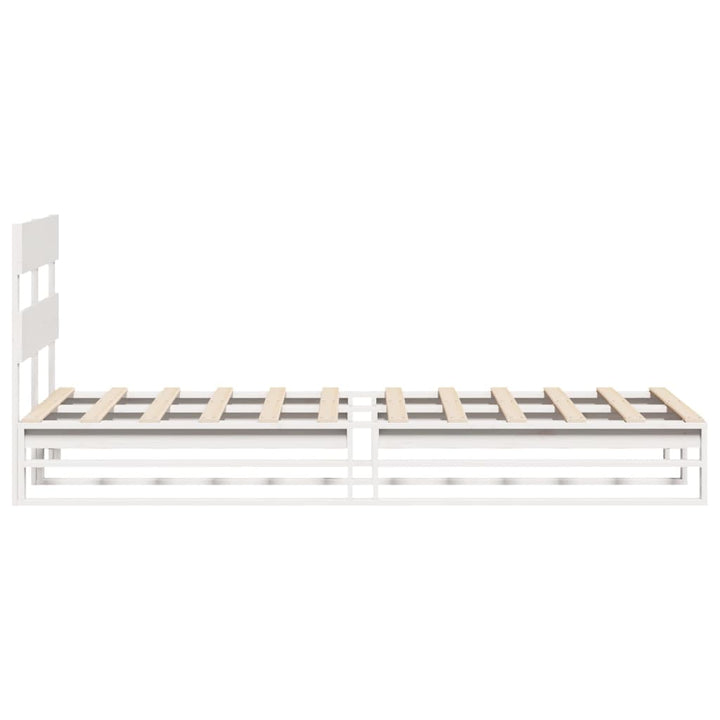 sengeramme uden madras 75x190 cm massivt fyrretræ hvid