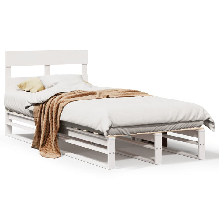 sengeramme uden madras 90x190 cm massivt fyrretræ hvid