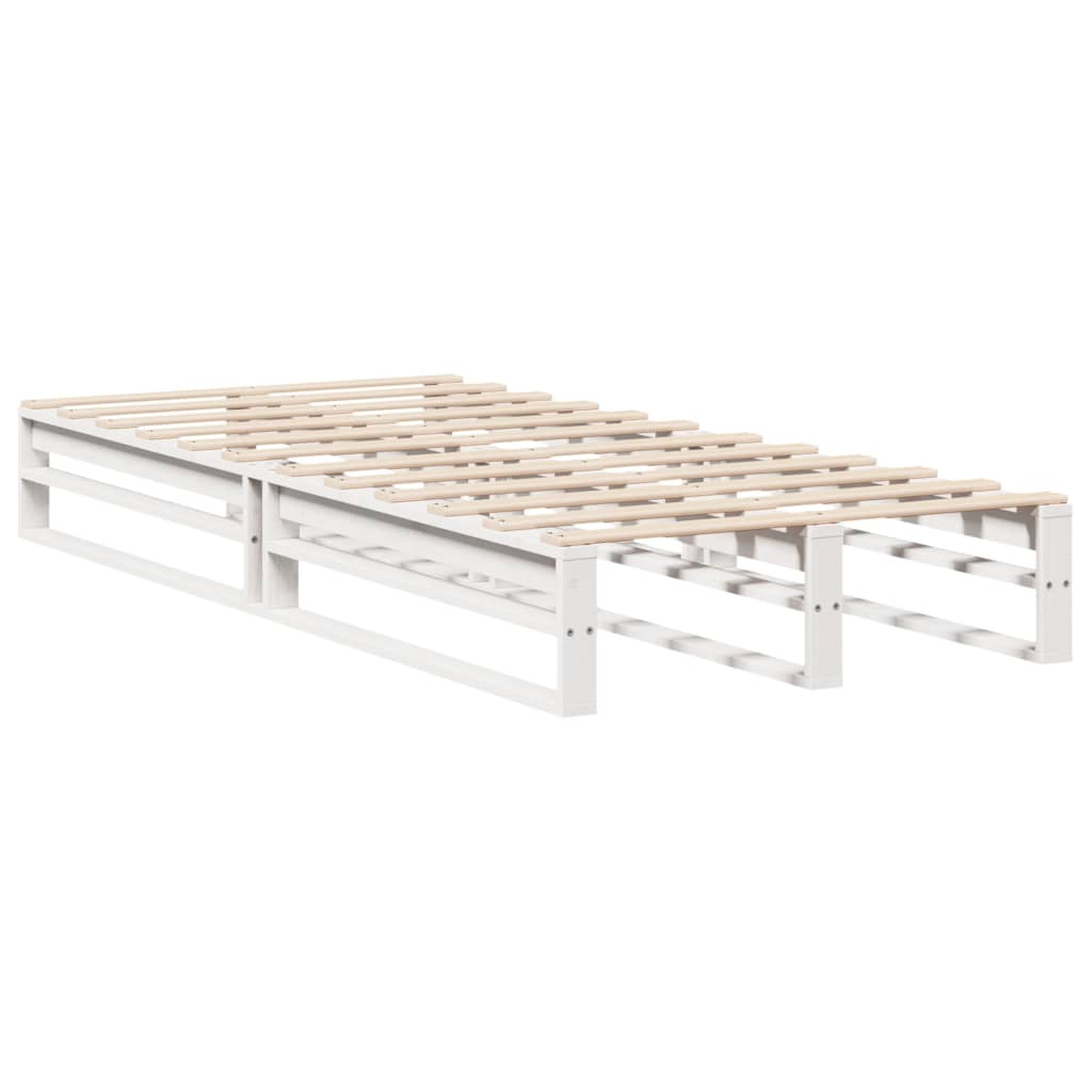 sengeramme uden madras 90x190 cm massivt fyrretræ hvid