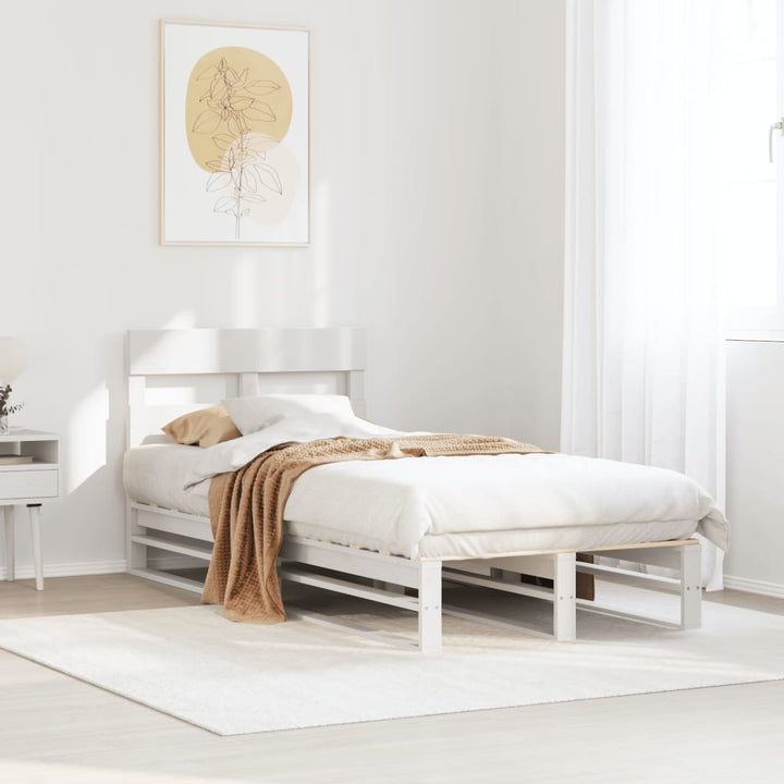 sengeramme uden madras 90x190 cm massivt fyrretræ hvid