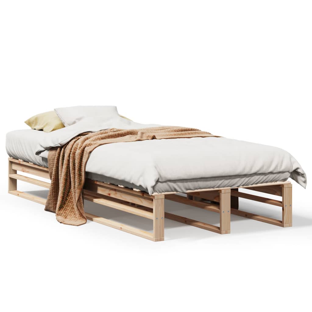 sengeramme uden madras 100x200 cm massivt fyrretræ