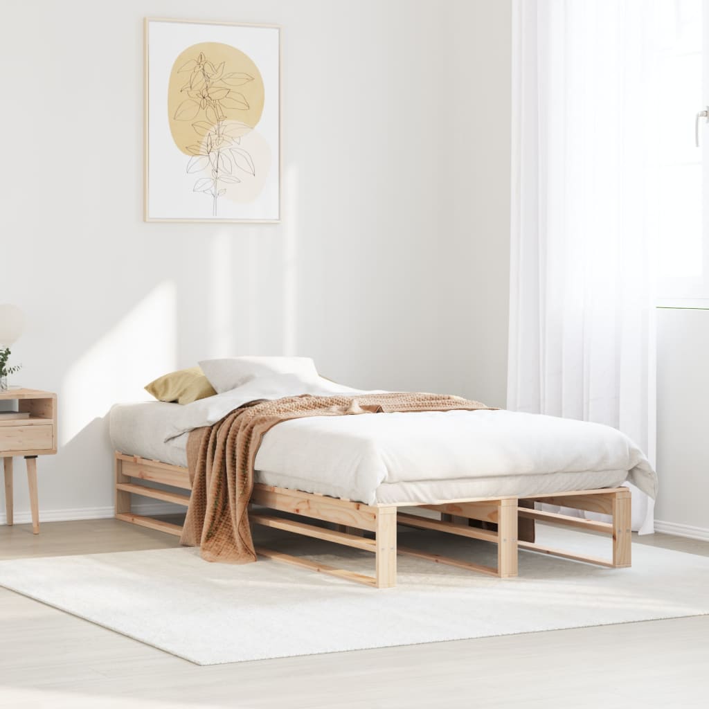 sengeramme uden madras 100x200 cm massivt fyrretræ