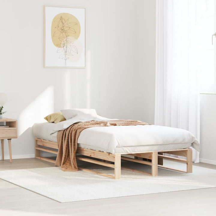 sengeramme uden madras 100x200 cm massivt fyrretræ