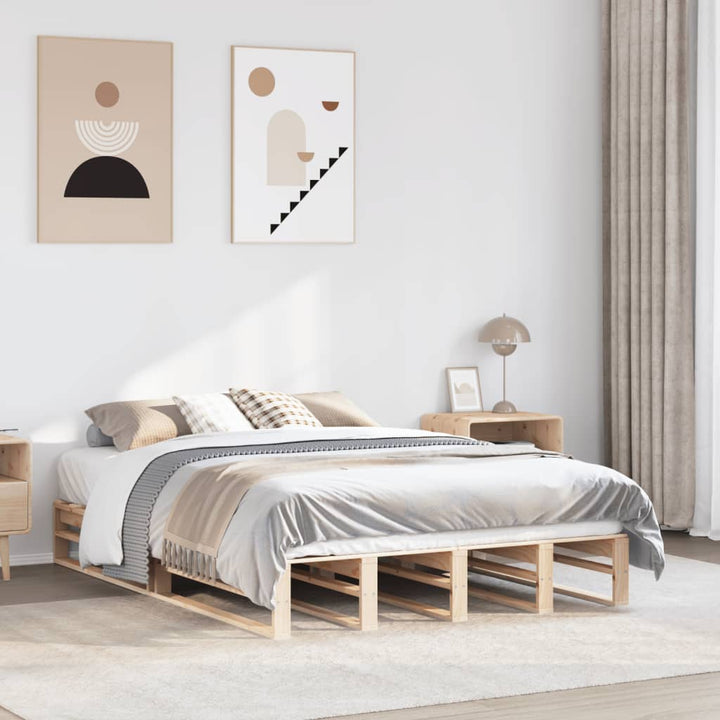 sengeramme uden madras 120x200 cm massivt fyrretræ