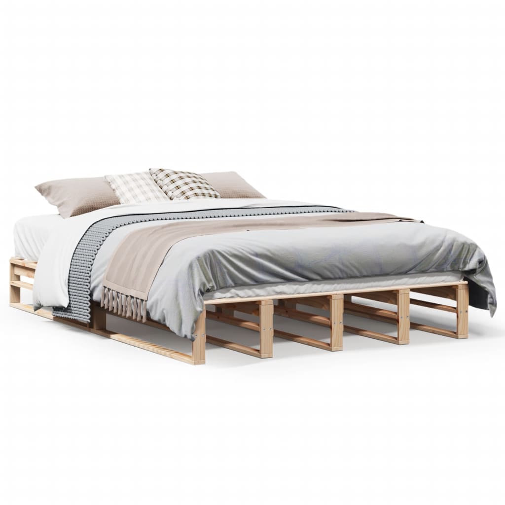 sengeramme uden madras 140x200 cm massivt fyrretræ