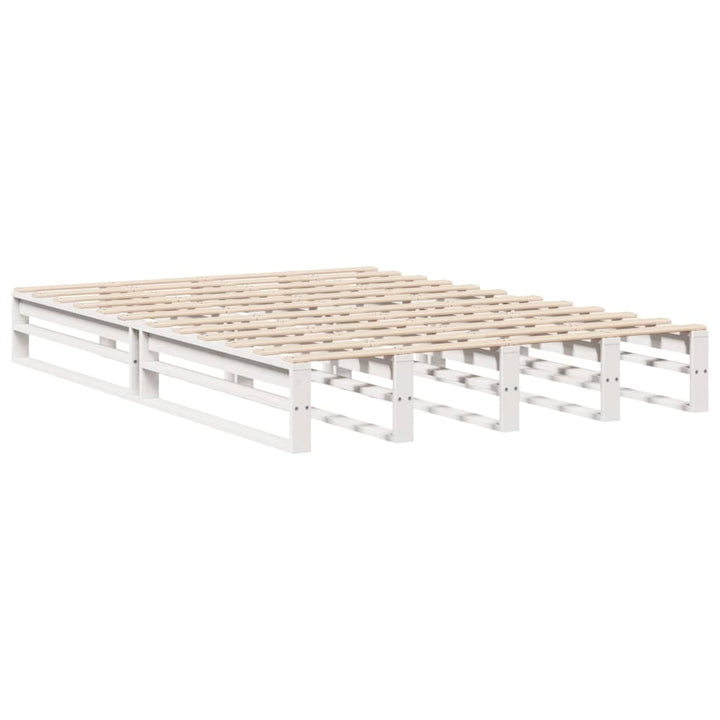 sengeramme uden madras 140x200 cm massivt fyrretræ hvid