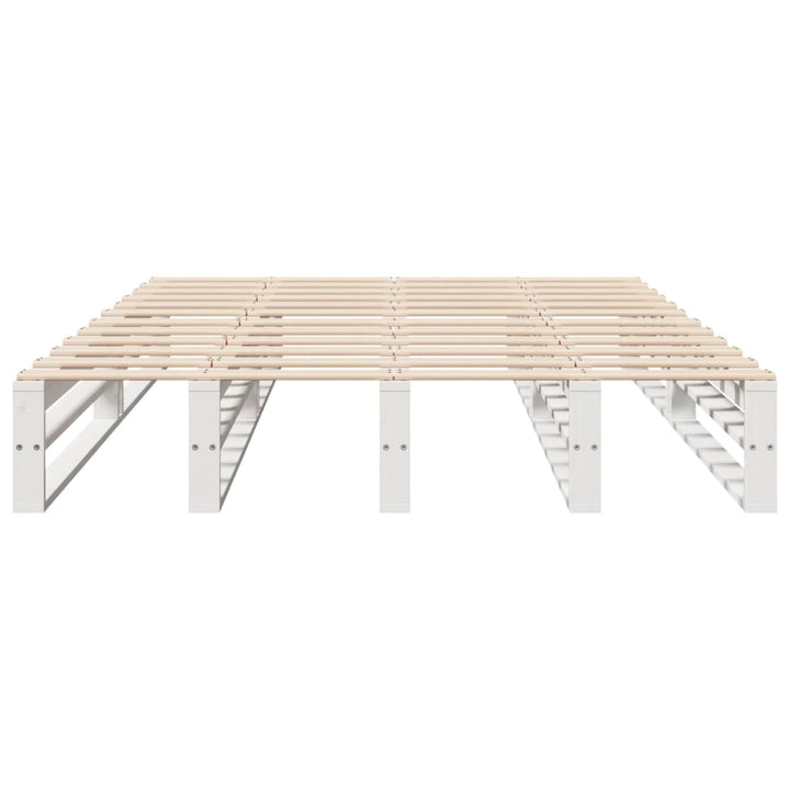 sengeramme uden madras 140x200 cm massivt fyrretræ hvid