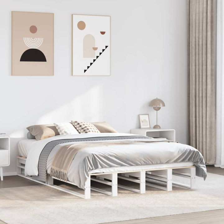 sengeramme uden madras 140x200 cm massivt fyrretræ hvid