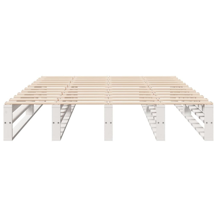 sengeramme uden madras 150x200 cm massivt fyrretræ hvid