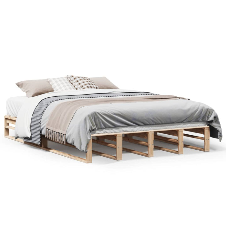 sengeramme uden madras 160x200 cm massivt fyrretræ
