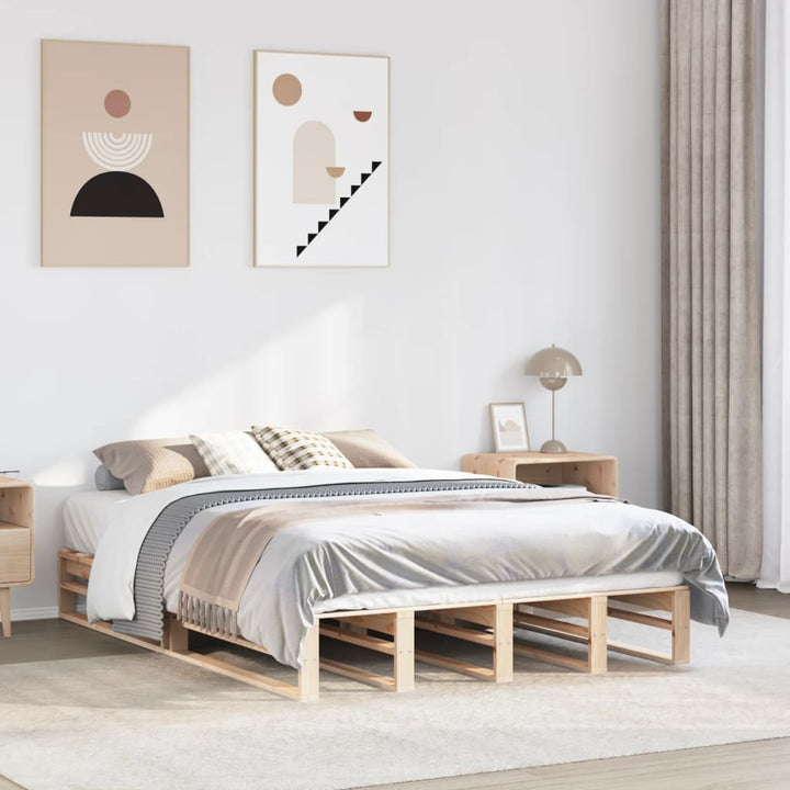 sengeramme uden madras 160x200 cm massivt fyrretræ