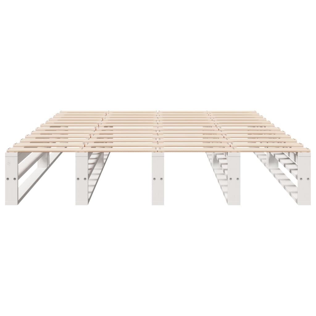 sengeramme uden madras 160x200 cm massivt fyrretræ hvid