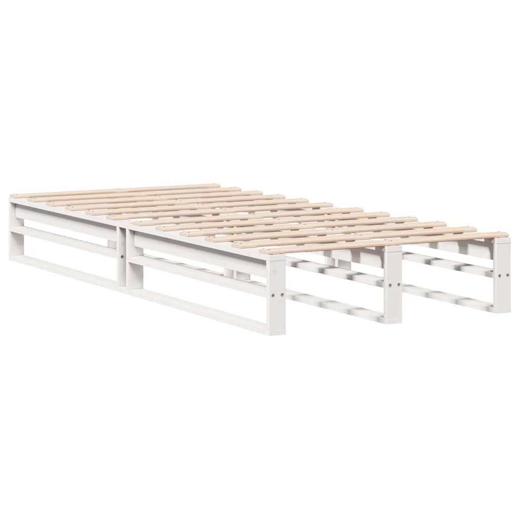 sengeramme uden madras 75x190 cm massivt fyrretræ hvid
