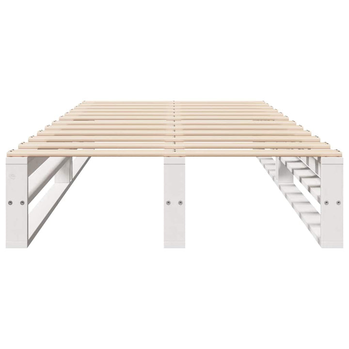 sengeramme uden madras 75x190 cm massivt fyrretræ hvid