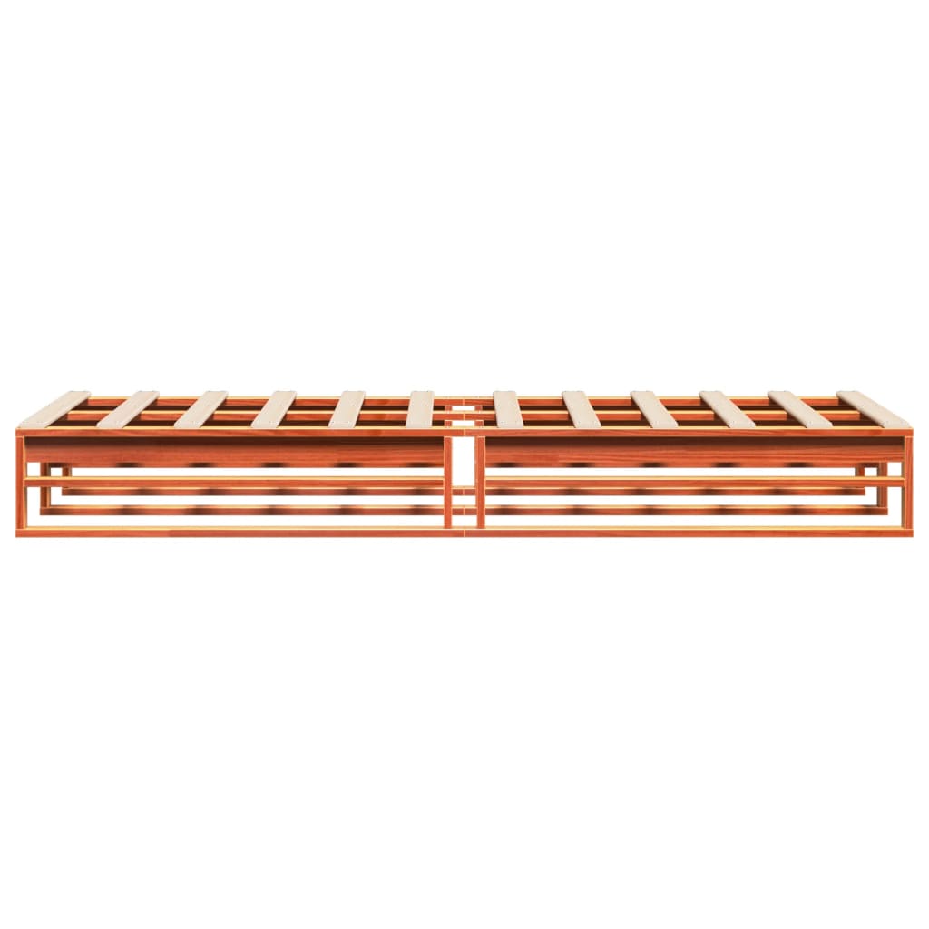 sengeramme uden madras 75x190 cm massivt fyrretræ gyldenbrun