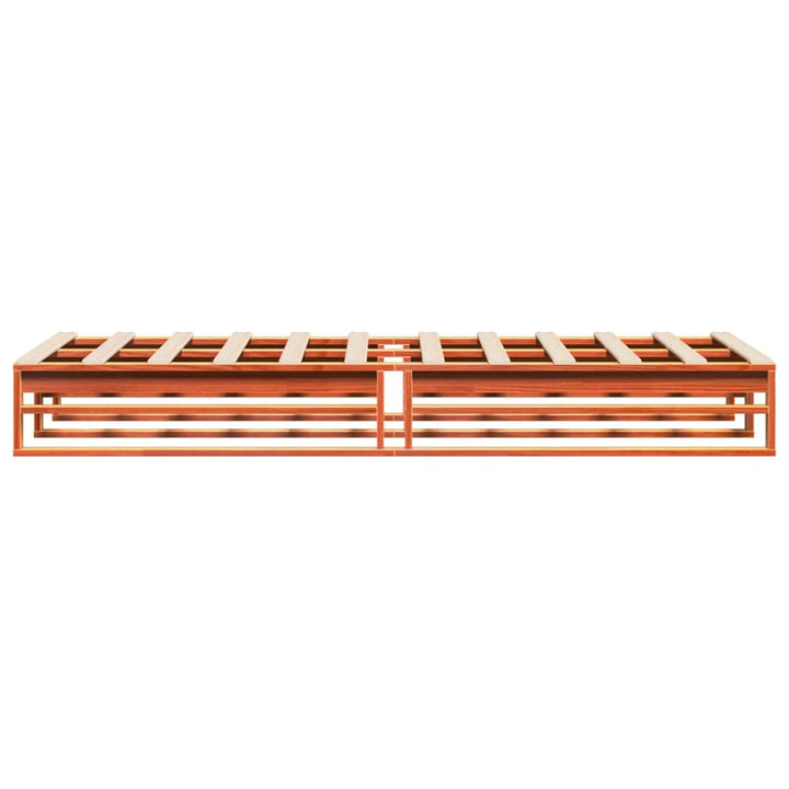 sengeramme uden madras 75x190 cm massivt fyrretræ gyldenbrun