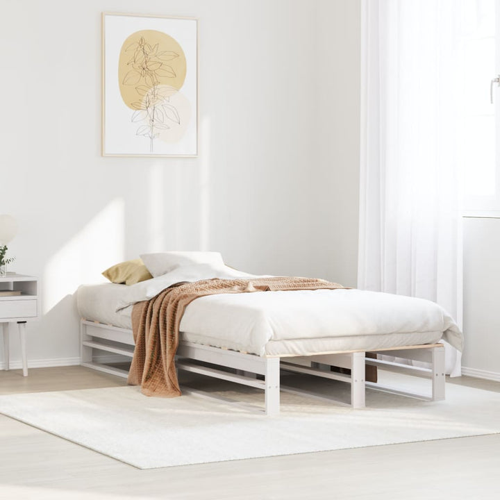 sengeramme uden madras 90x190 cm massivt fyrretræ hvid