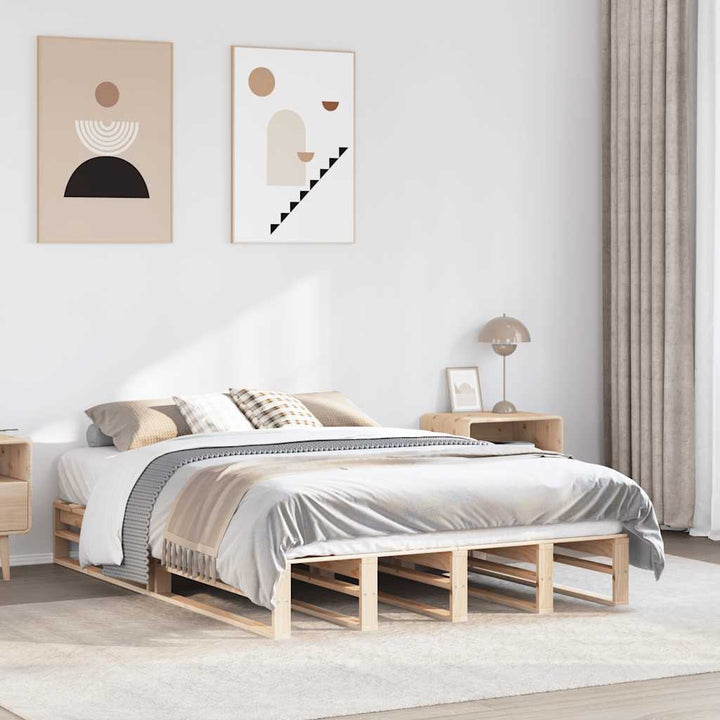 sengeramme uden madras 120x190 cm massivt fyrretræ