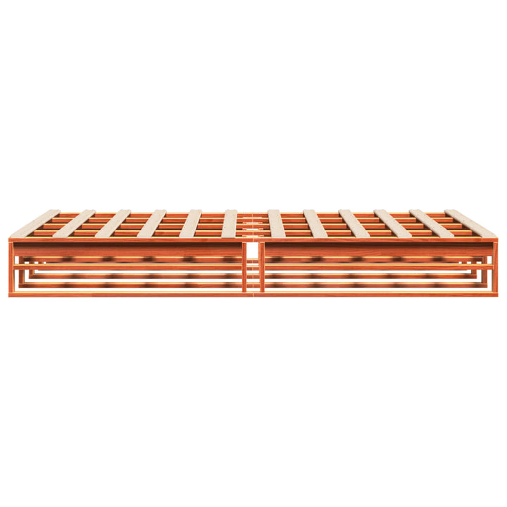 sengeramme uden madras 135x190 cm massivt fyrretræ brun
