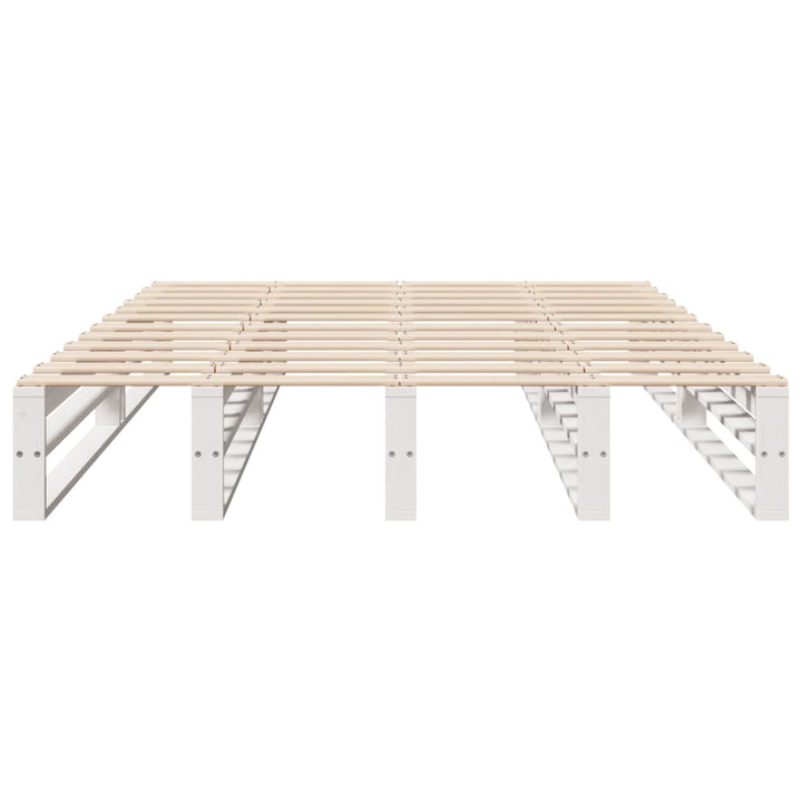 sengeramme uden madras 140x190 cm massivt fyrretræ hvid
