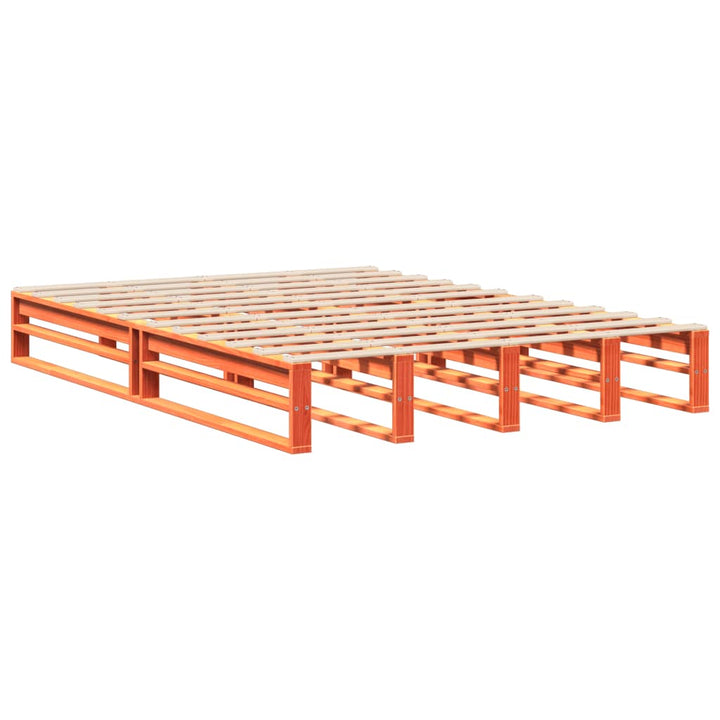 sengeramme uden madras 140x190 cm massivt fyrretræ gyldenbrun