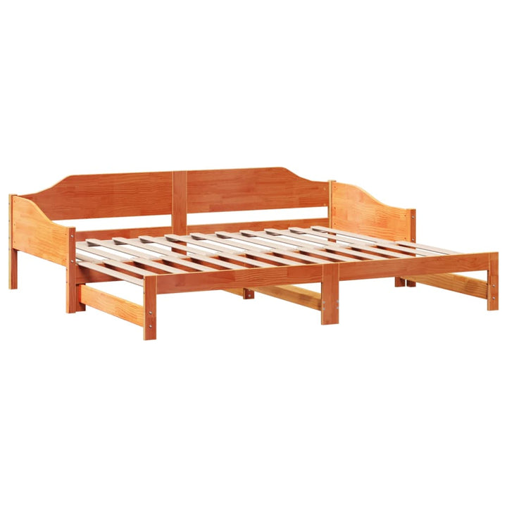 daybed med udtræk 80x200 cm massivt fyrretræ gyldenbrun