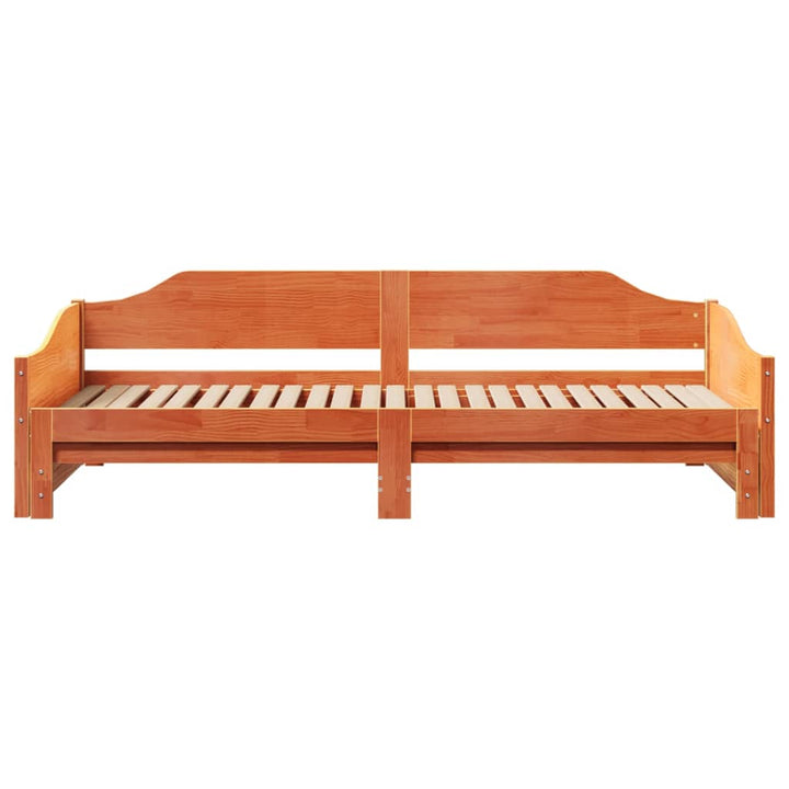 daybed med udtræk 80x200 cm massivt fyrretræ gyldenbrun
